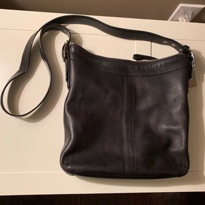 Coach black leather crossbody/hobo bag